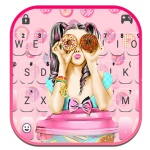 Download Pink Donut Girl Keyboard Theme 1.0 APK For Android Apk