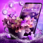 Download Shiny Purple Flower Theme 1.1.4 APK For Android Apk