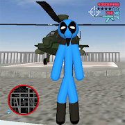 Blue DedPool Stickman Rope Hero Gangstar Crime 1.0