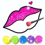 Glitter Lips with Makeup Brush Set coloring Game 2.2 Apk