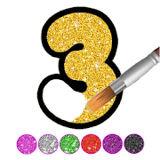 Glitter Number and letters coloring Book for kids 3.3 Apk