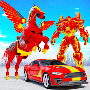 Download Flying Muscle Car Robot Transform Horse Robot Game 13 Apk for android