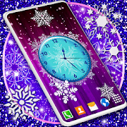 Download Winter Analog Clock ❄️ Frozen Snow Live Wallpaper 6.7.8 Apk for android Apk