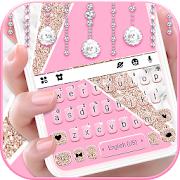 Download Girly Pink Glitter Keyboard Theme 3.0 Apk for android Apk