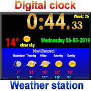 Download Full screen digital clock with weather station 2.8 Apk for android