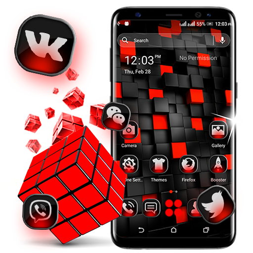 Download Red Black Launcher Theme 1.5 Apk for android