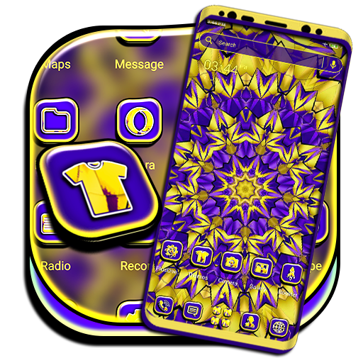 Download Blue Golden Abstract Theme 1.3 Apk for android