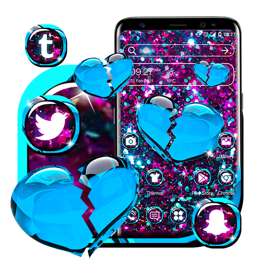 Download Glitter Broken Heart Theme 1.3 Apk for android