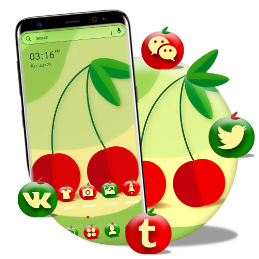 Download Red Cherry Vector Theme 1.3 Apk for android