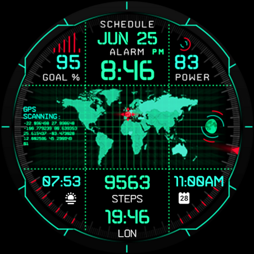 Download INTEL HUD animated watch face  Apk for android